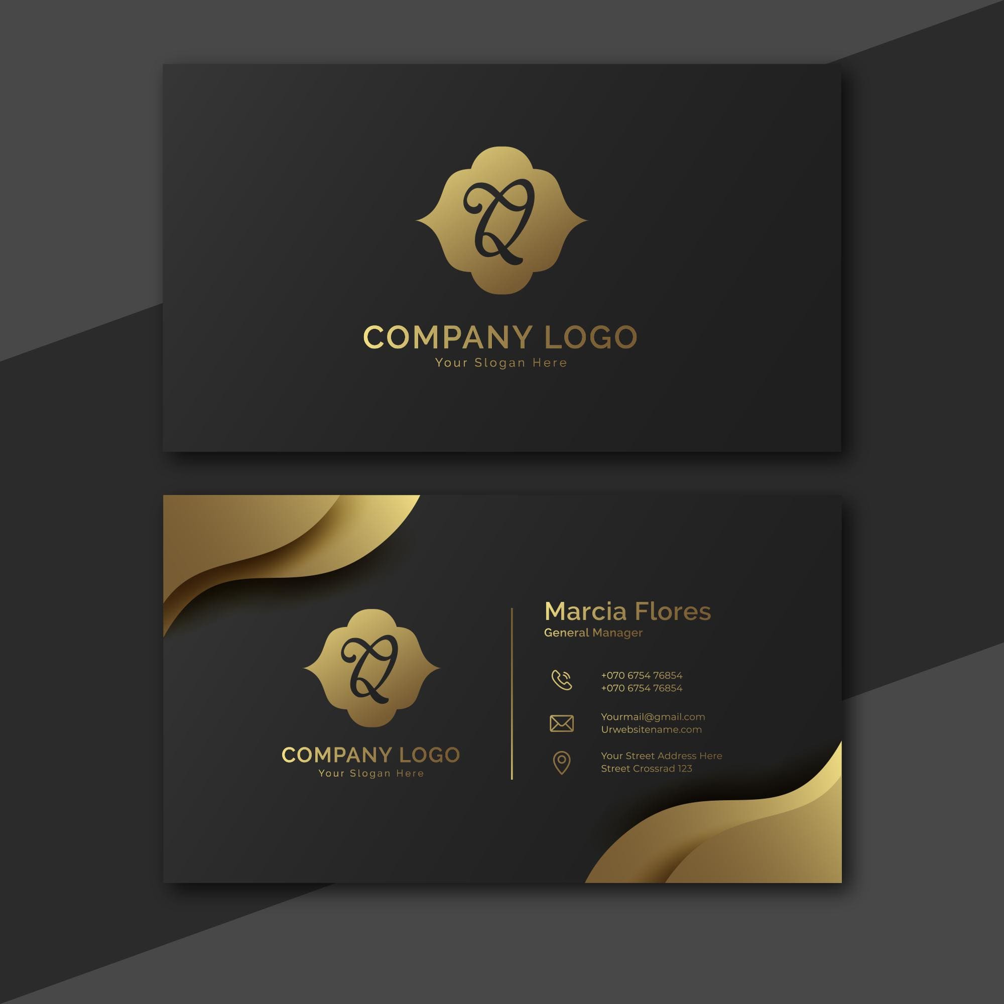 Gradient Golden Luxury Business Card1